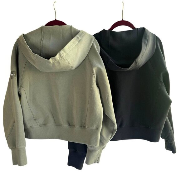 Lot Of 2 Abercrombie YPB NeoKnit Max Full Zip Hoodies Size Medium Black Green - Picture 2 of 5